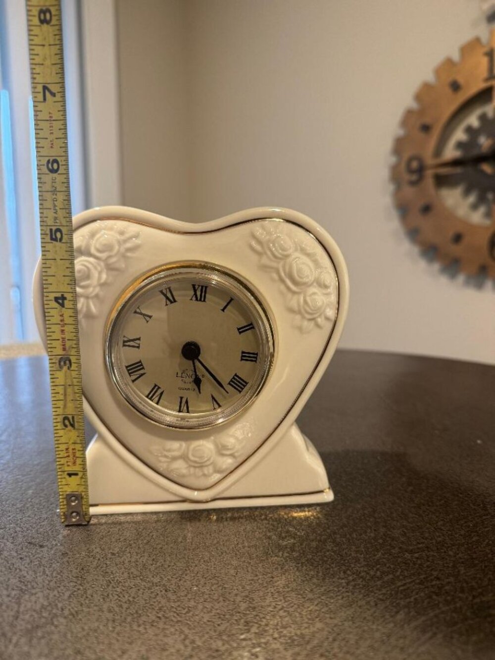 Lenox heart-shaped clock